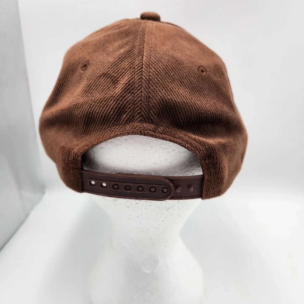 Brown Atlanta Corduroy Style Snapback Baseball Cap Embroidered‎ Logo Adjustable
